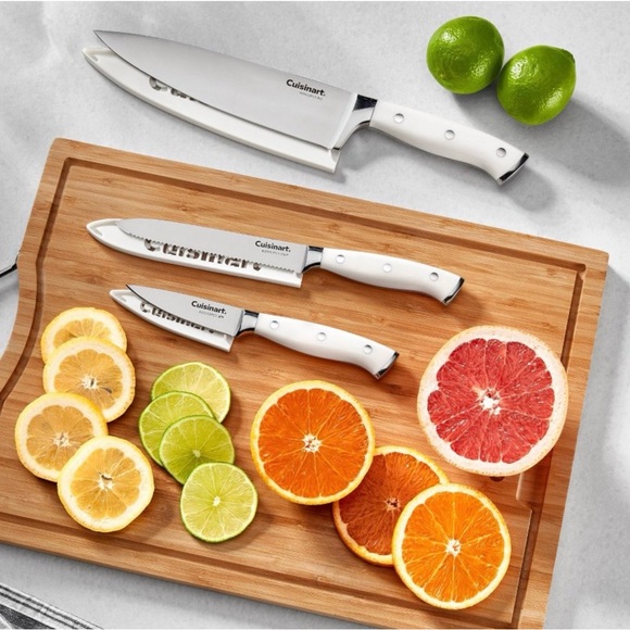 Cuisinart Other - Cuisinart Classic White 3 Piece Knife Set w/ Blade Covers